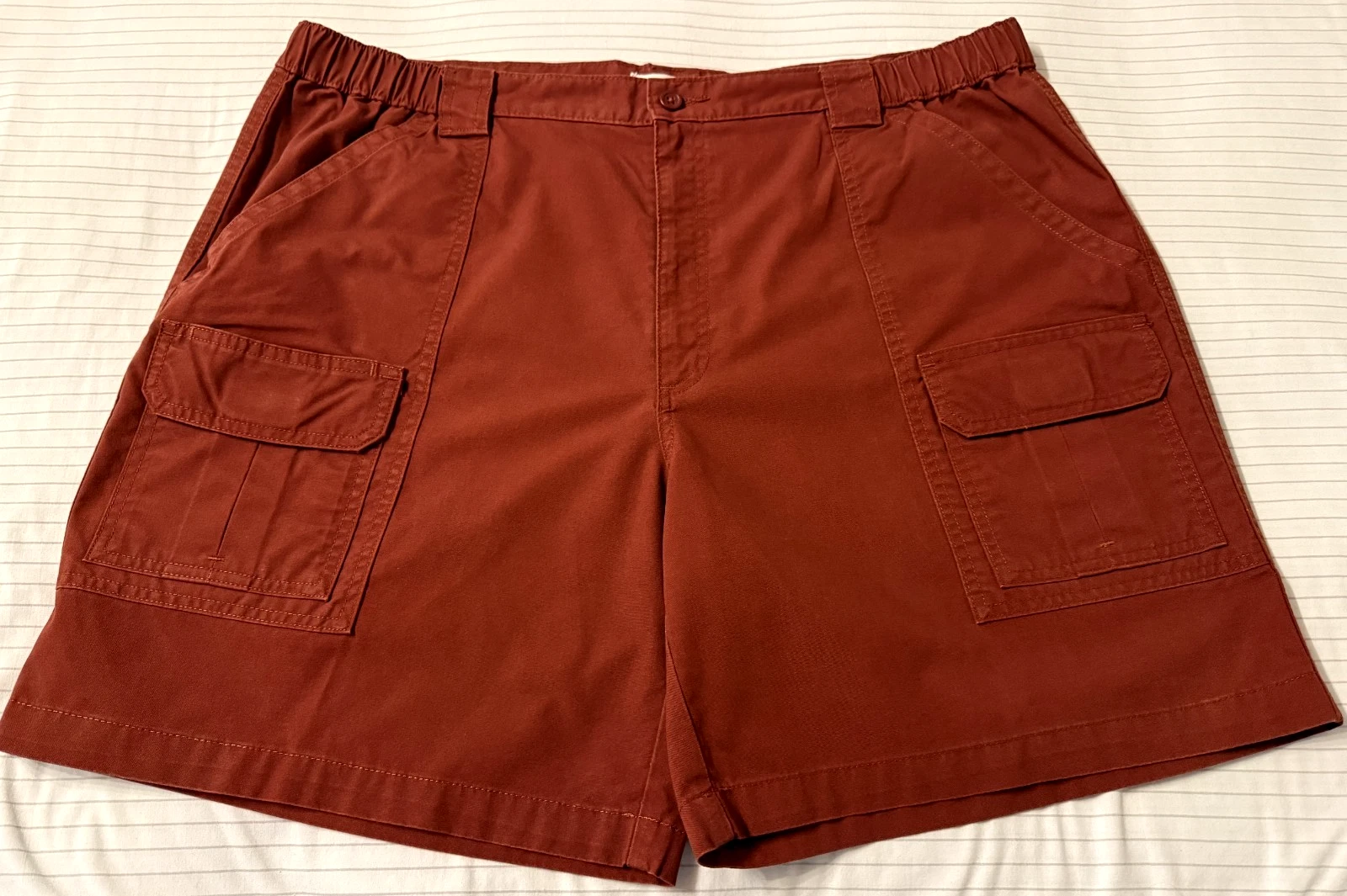 Savane Cargo Men's Size 38 Elastic Stretchable Waist Khakis Fabric Casual Shorts