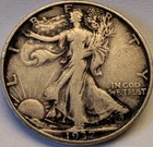 1937-D Walking Liberty Half Dollar - 50c - Denver Mint 90% Silver US - Fine (F)