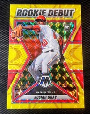 2022 Panini Mosaic - Rookie Debut Josiah Gray #RD-7 Reactive Yellow Mosaic Prizm