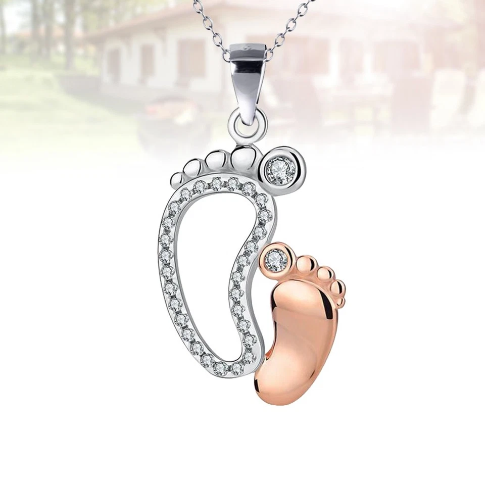  Collana a forma di moda con grandi piedi e piccoli piedi Collana con ciondolo - Immagine 4 di 4