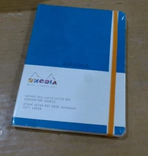 New - Rhodia Rhodiarama Soft Notebook, 80 Dotted sheets, Turquoise, 6in x 8.25in