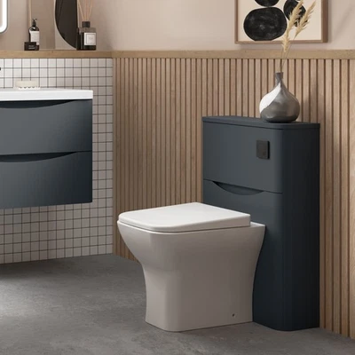 Nuie Lunar Back to Wall WC Toilet Unit 550mm Wide - Satin Anthracite
