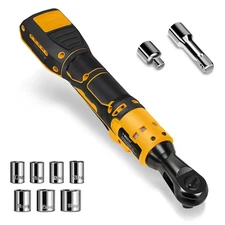 Brushless Cordless Electric Ratchet Wrench 3/8" Compatible Dewalt 20V Battery