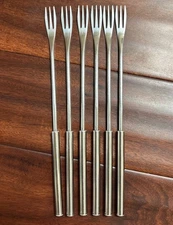 VTG Set of 6 Rostfrei Fondue Appetizer Forks Stainless Steel 3-Prong MCM
