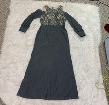 JJ  s House grey embellished long sleeve cold shoulder gown size 10