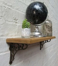 Solid Oak Wood Handmade Shelves rustic Shelf 15cm DEEP  5" Victorian scroll AB