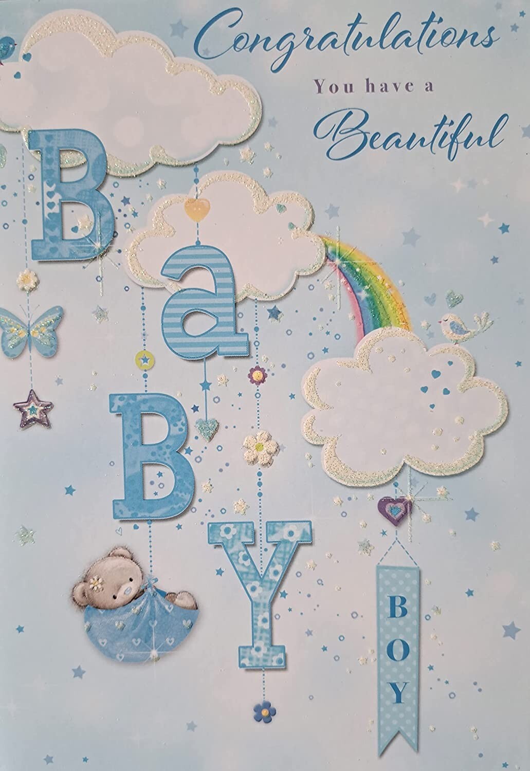 Congratulations You Have a Beautiful Baby Boy Card