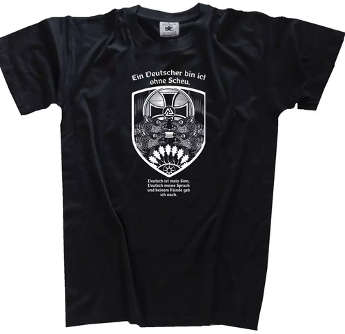 Ein Deutscher bin ich ohne Scheu Germane Wikinger T-Shirt L black o Wahl B&C#190 - 第 1/1 張圖片
