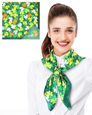 CBC Crown St. Patrick's Shamrock 35'' x 35'' Square Soft Silk Feeling Scarf