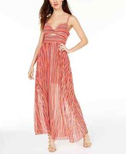 Guess Marrah Striped Maxi Dress Stripe Print Size Large