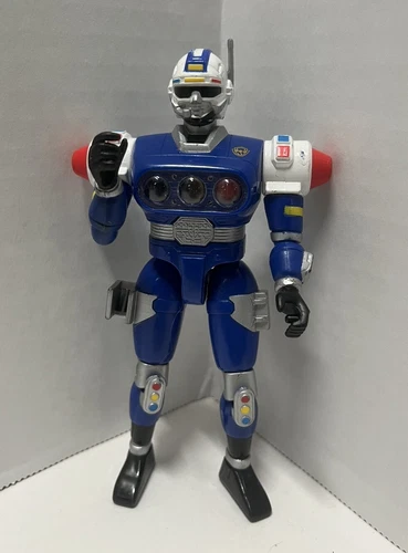 Vtg 1997 Power Rangers Turbo Blue Centurion Action Figure MMPR Bandai