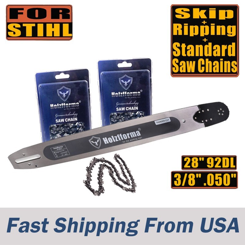 USA 28" 3/8 .050 92DL Guide Bar With Saw Chain For ST MS390 MS440 MS441 ...