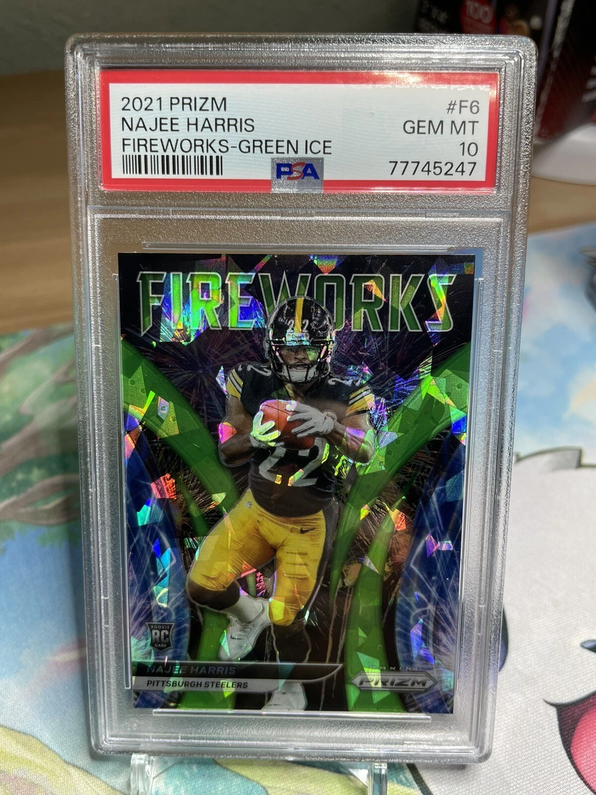 Najee Harris Panini Prizm Fireworks #F6 Green Ice