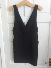 H&M Uk 8 Black Sleeveless Pockets Mini Dress Party Occasion Evening