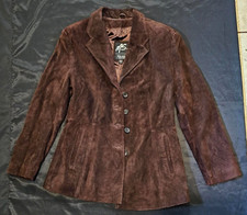 Ms Maxima Women's Dark Brown Real Leather Suit Jacket (size: Medium)