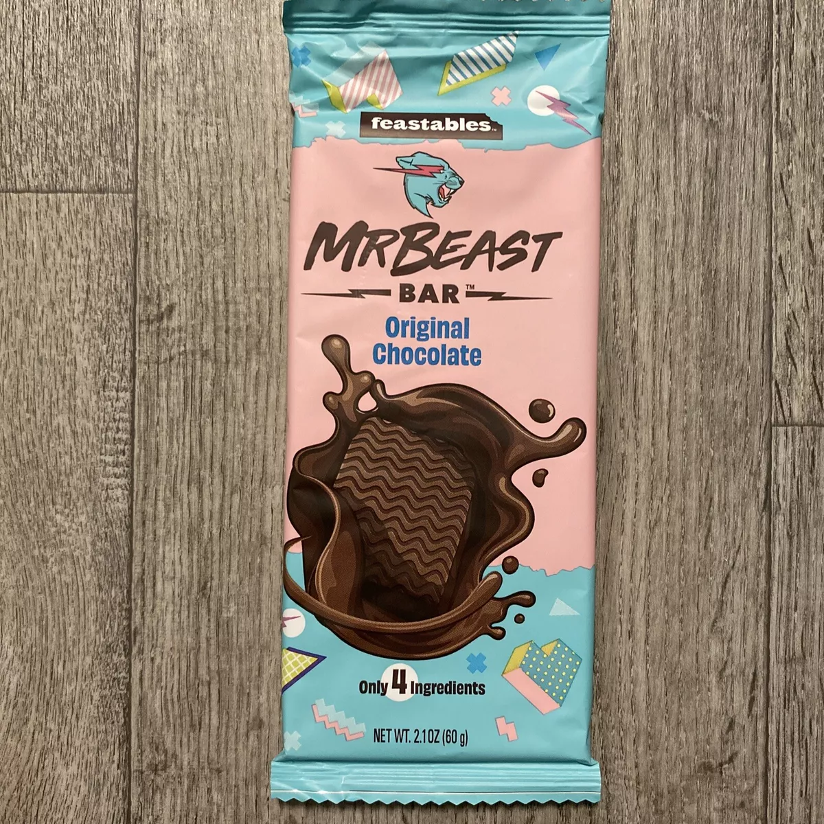 Feastables MrBeast Sea Salt Dark Chocolate Bar 2.1 oz 60g 1 Bar