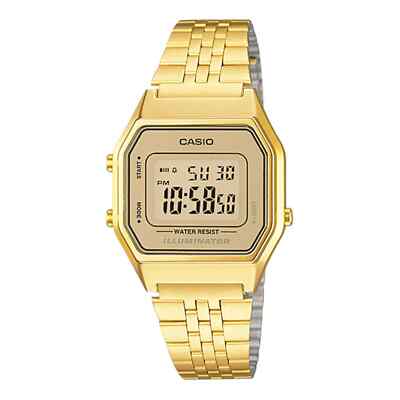 Casio LA680WGA-9D Ladies Gold Tone Digital Watch Mid-Size Retro Vintage New