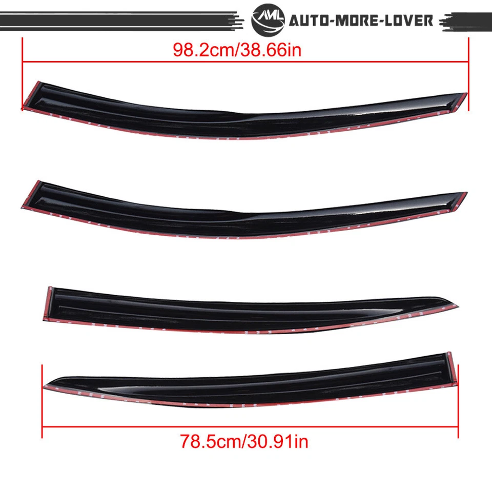 4x Viseras de Ventana para Chevy Cruze 2009-2015 Protector Sol/Lluvia Deflector de Parabrisas Foto 2 de 4