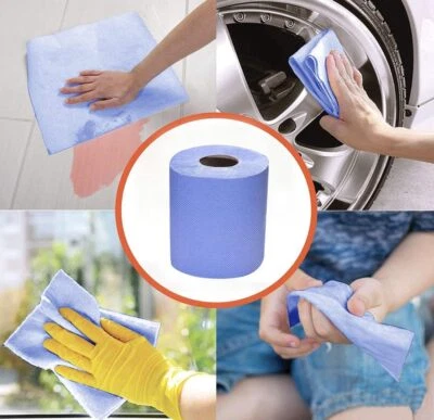 Centre Feed 2 Ply Kitchen Rolls -Blue & White Paper Tissue Pack of 1, 6,12,18,24