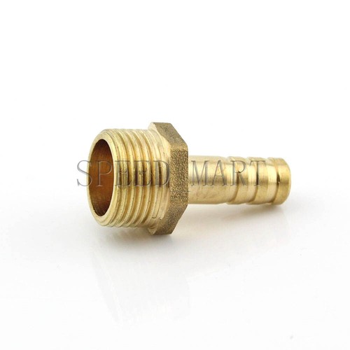 5pcs 8mm 3/8" Brass Barbed Hose Tube Fuel Pipe Fittings Coupler Connector - Picture 4 of 5