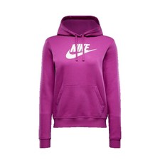 Nike Sportswear Club Fleece Fuchsia/White DQ5775-518 Women Logo Pullover Hoodie
