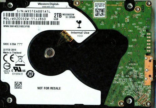 WD20SDZW-11JJ8S0, WESTERN DIGITAL USB3 2TB WX FEB 2019 - Bild 4 von 5