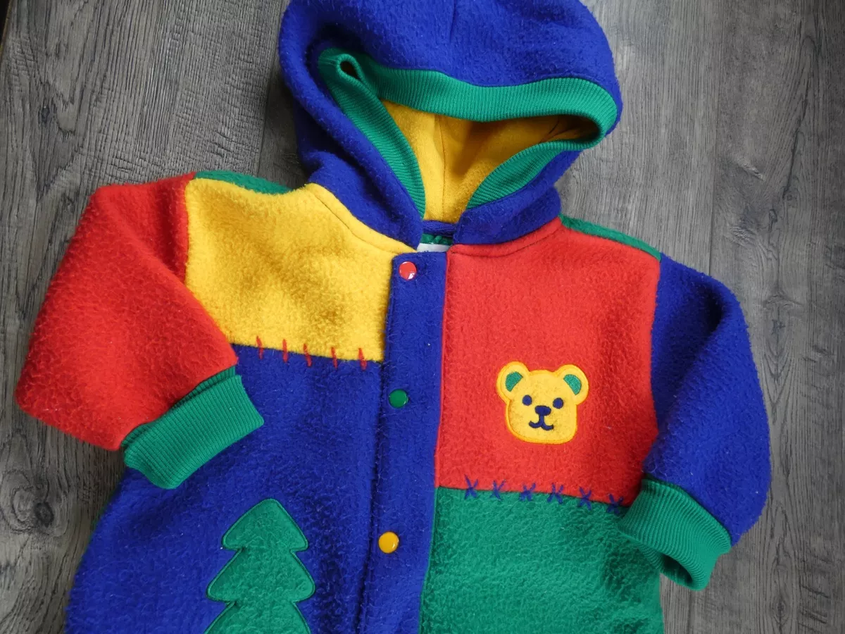 Baby Boy Clothes Vintage Gymboree Newborn/Infant Primary Colors Fleece  Snowsuit