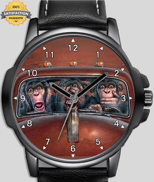 Funny Monkeys In Car Stylish Rare Quality Wrist Watch UK Seller eBay