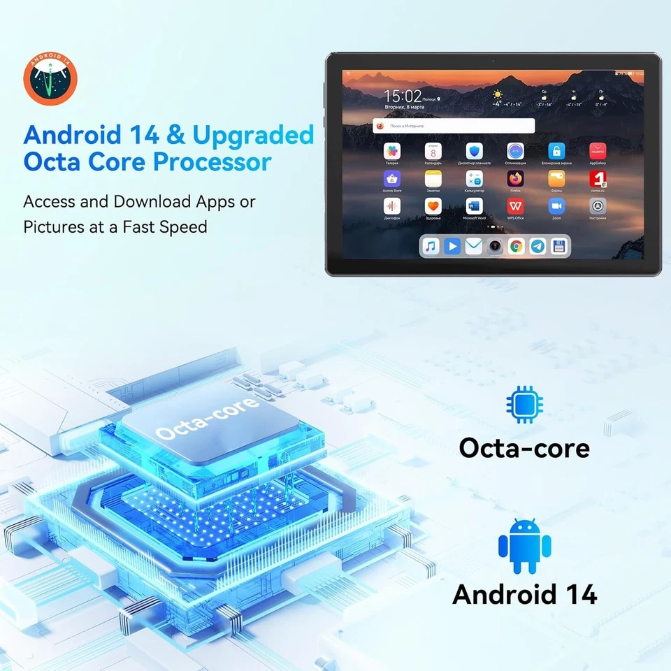 kotsren Android Tablet, 10 inch Tablet, Octa Core Processors, 1280 * 800 IPS HD - Image 2 of 4