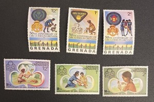 Grenada and Grenada-Grenadines Girl Guide stamps. SC #s 724-726 & #s 161-163.