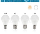 3W 4W 5W 6W LED Golf Ball Light Bulbs Warm/Daylight E14 B22 B15 E27 25W/40W/60W