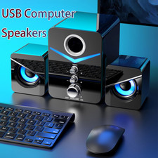 Usb Computer Speakers With Two Small Auxiliary Speakers For Desktop Laptop Pc