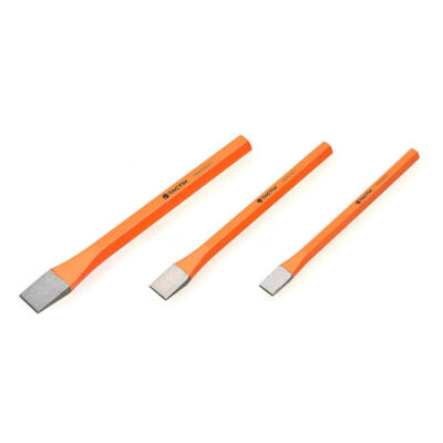 TACTIX Meißel 3er Set Flachmeißel 10 / 12 / 16 mm Sechskant Schlagwerkzeug