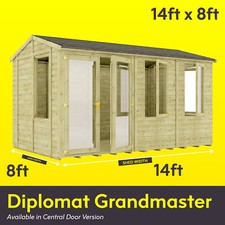 Project Timber Reverse Apex Wooden Summerhouse Diplomat Garden Room Offset Door