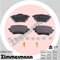 Zimmermann 25839.175.1 Bremsbelagsatz, Scheibenbremse FüR CitroËN Opel Peugeot