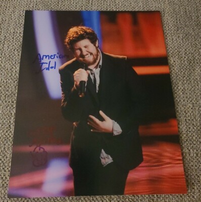CASEY ABRAMS SIGNED 8X10 PHOTO AMERICAN IDOL W/COA+PROOF WOW RARE
