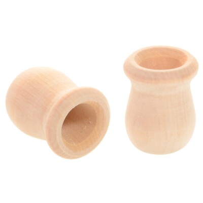 Bean Pot Candle Cups 1-1/8'' Tall Unfinished for Hobby Crafts By Craft Medley