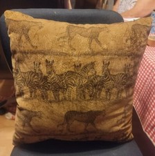 2-African Wildlife Throw pillow Safari Art Giraffe Lion Rhino Gold Black 15"X15"