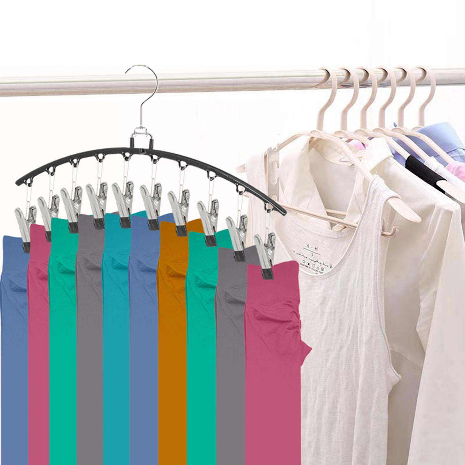 Yoga Pants Organizer Skirt Underwear Hanger Multi Clip Hanger for Legging-image