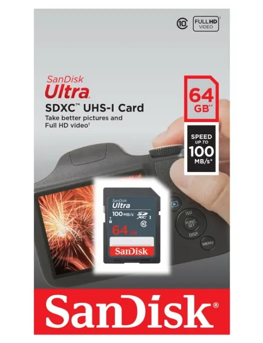 10 x SanDisk 64GB Ultra 100MB/s SDHC SDXC SDSDUNR-064G Flash Memory Camera Card - Image 3 of 3