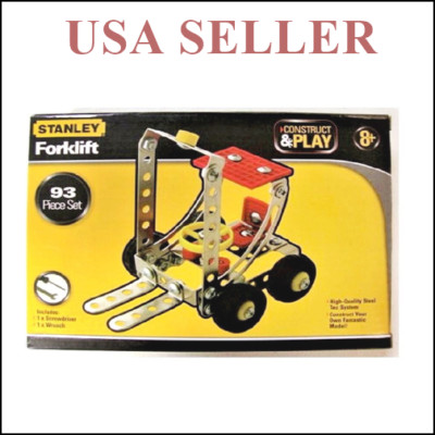 STANLEY BUILD A FORKLIFT 93 PIECE SET CONSTRUCT AND PLAY MODEL KIT  F-S