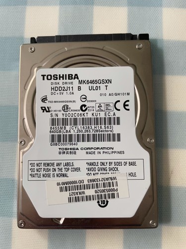 Toshiba 640GB 2,5" Laptop Interne Festplatte SATA MK6465GSXN