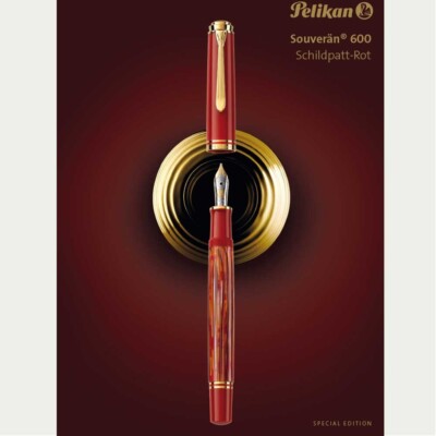 Pelikan piston fountain pen Souverän  M600 Tortoiseshell-Red nib  F