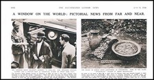 1936 ANTIQUE PRINT HAILE SILASSIE ARRIVAL ENGLAND ROMAN COINS DORCHESTER (3...