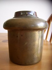 ANTIQUE BRASS OIL LAMP FONT-EVEREDS SAFETY COLLAR-GC.