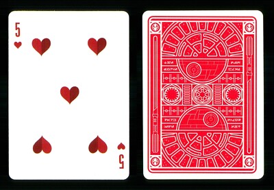 Spielkarte Star Wars dunkle Seite rot - 5 of Hearts ZT 24
