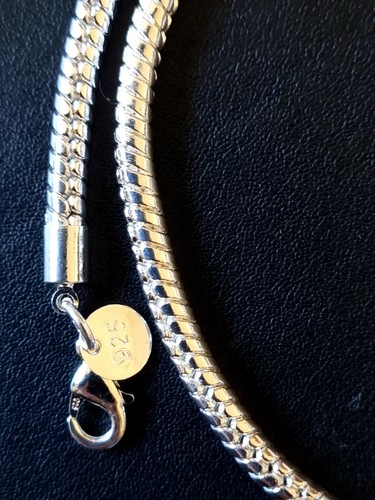 WHOLESALE 925 STERLIN6G SILVER FIL 18" 4MM WIDE SNAKE NECKLACE & FREE GIFTBOX. - Picture 3 of 9
