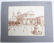 8X10 ALBUMEN PHOTO OF CATANIA, ITALY PIAZZA   CATHEDRAL