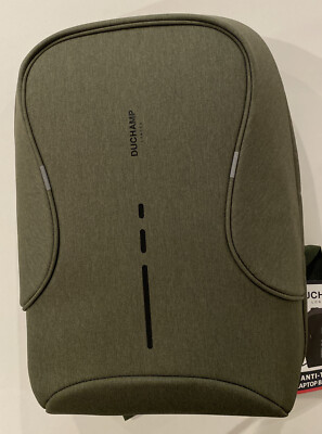 anti-theft laptop backpack duchamp DUCHAMP LONDON Anti-Theft Padded Adjustable Laptop Backpack Olive 16634 NWT