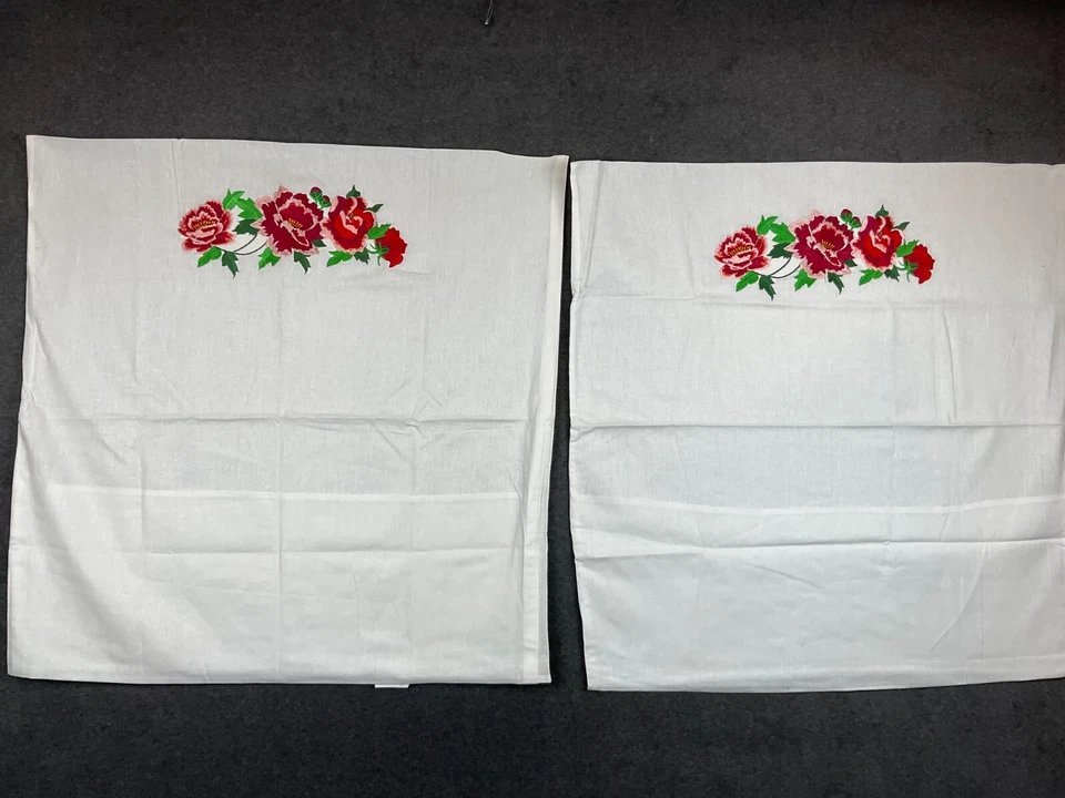 Bed Set 3 Pieces Duvet Cover 2 Pillow Case Embroidered Roses Cotton Ukraine Gift - Image 4 of 4